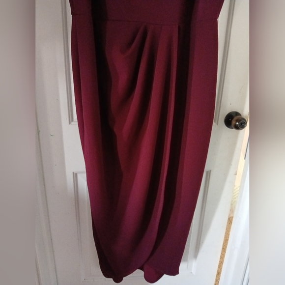❤️Libian burgundy off shoulder dress - Picture 5 of 6